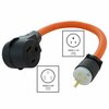 Ac Works 1.5ft 15A 125V NEMA 5-15 Household Outlet to 6-50 Welder Adapter WD515650-018